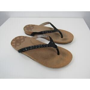 Revitalign US 8 Women's Kena Flip Sandal Black Studs Flip Flops Cork